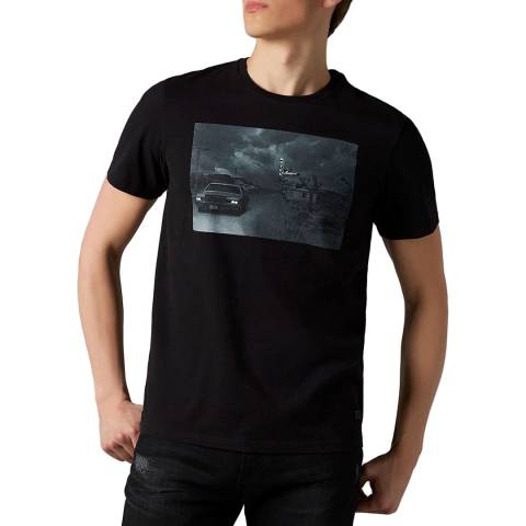 7 For All Mankind Black Graphic Motel T-Shirt
