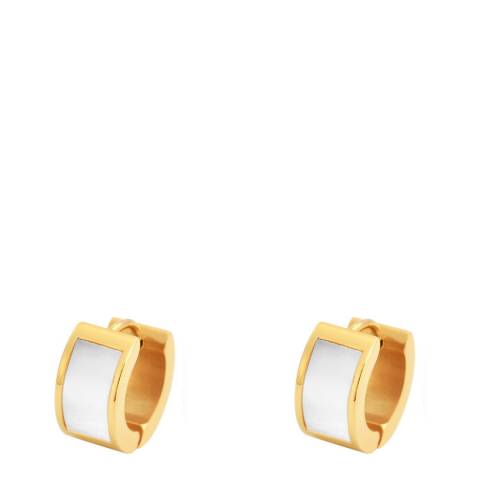 Liv Oliver 18K Gold Plated Mother Of Pearl Huggie Earrings