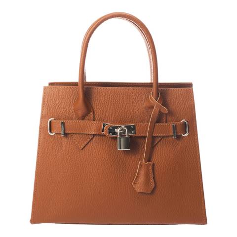 Giorgio Costa Cognac Leather Top Handle Bag