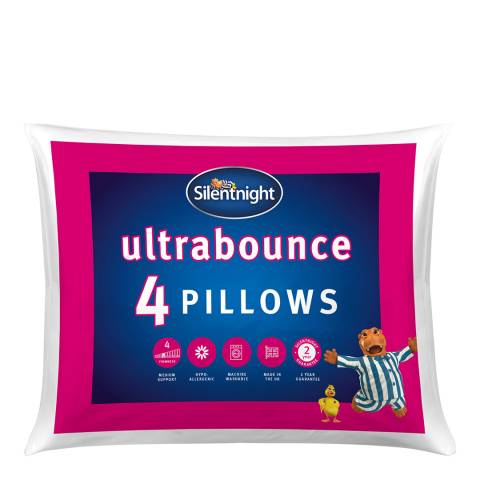 Silentnight Ultrabounce Overlocked Pack of 4 Pillows