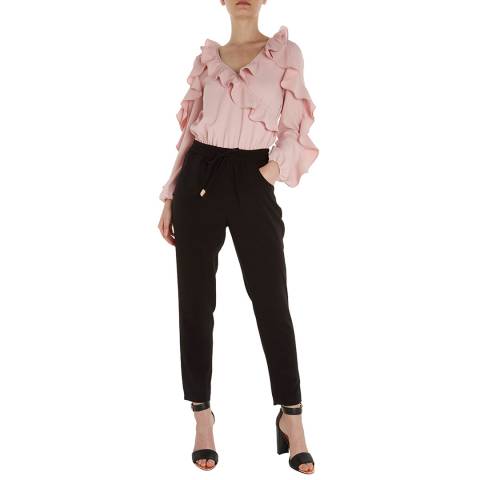 Ted Baker Pink/Black Bethane Ruffle Jumpsuit