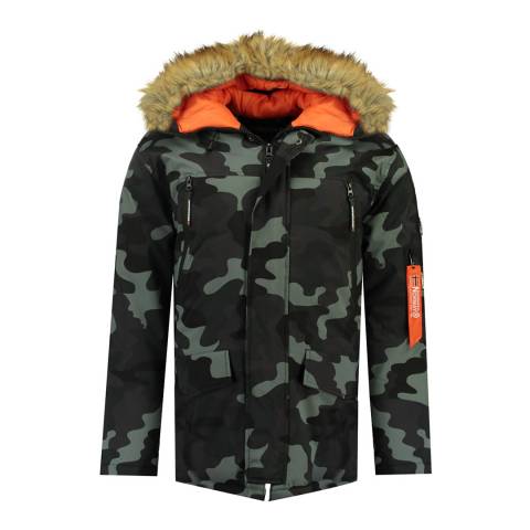 Geographical Norway Black Army Parka Jacket