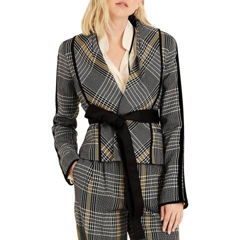Amanda Wakeley Ecru Multi Novelty Check Wool Jacket