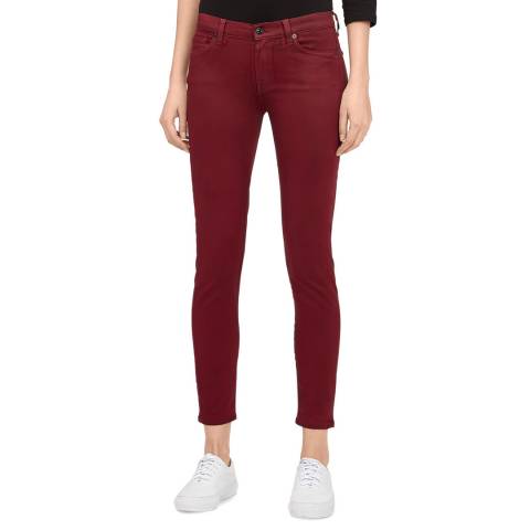 7 For All Mankind Deep Red Skinny Stretch Jeans