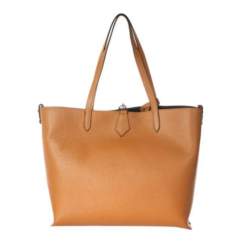 Giulia Massari Cognac Leather Top Handle Bag