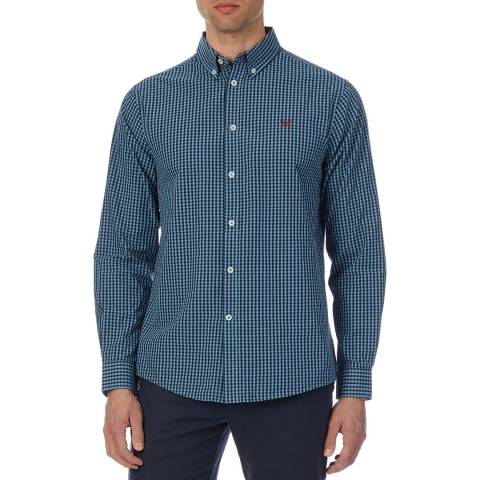 Crew Clothing Sea Blue Classic Cotton Gingham Shirt 
