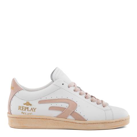 Replay White Tarrytown Lace Up Leather Sneakers