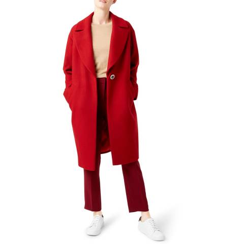 Hobbs London Red Jane Wool Blend Coat