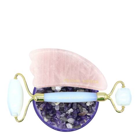 Psychic Sisters Opalite Facial Roller and Gua Sha Set Worth £45