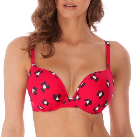 Freya Wildcat Red Uw Bandless Deco Bikini Top