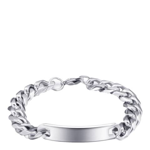 Stephen Oliver Silver Plated Chain Link ID Bracelet