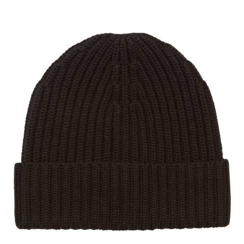 Jigsaw Black Ribbed Wool Hat