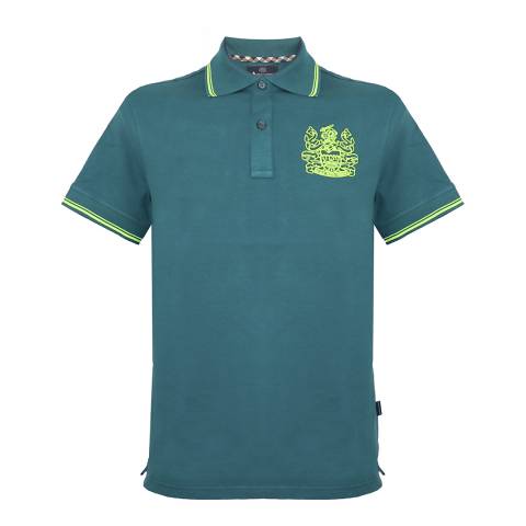 Aquascutum Green Fluro Logo Polo Shirt