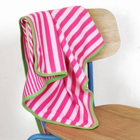 Toby Tiger Pink & Green Stripe Baby Blanket