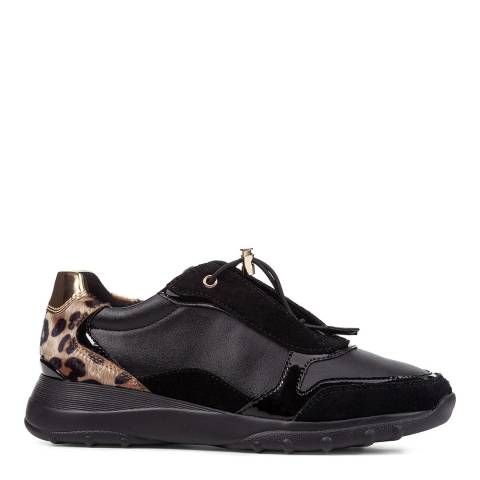 Geox Black and Leopard Print Alleniee Sneakers