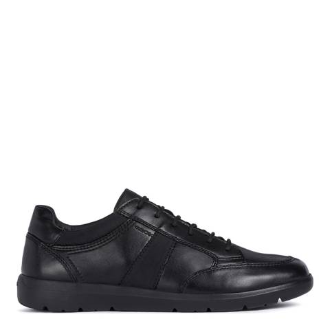 Geox All Black Leather Leitan Sneakers