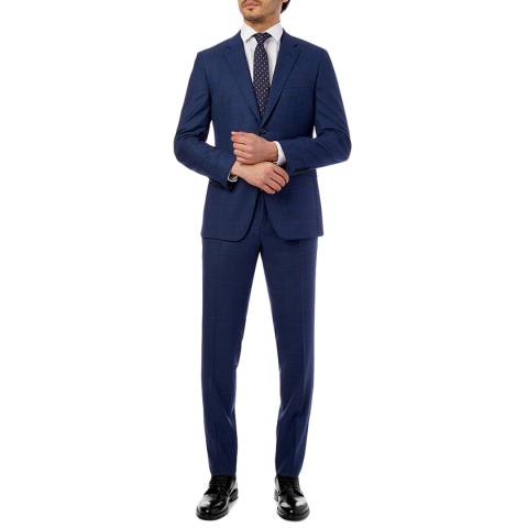 BOSS Blue Check T-Royston/Wain Wool Suit