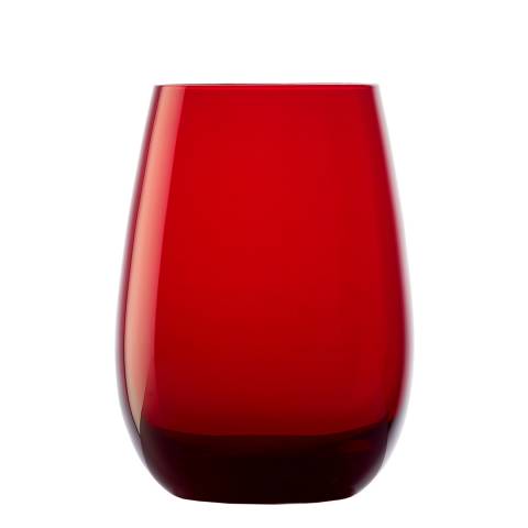 Stolzle Set of 6 Red Crystal Tumbler Glasses, 465ml