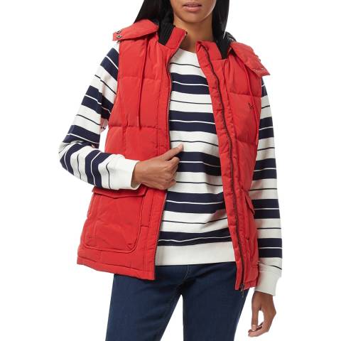Crew Clothing Red Quilted Gilet 