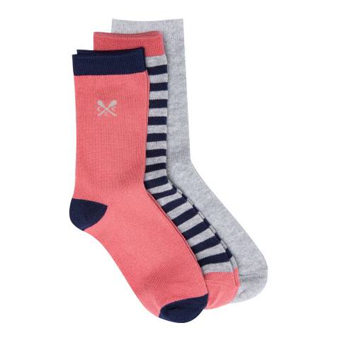 Crew Clothing Pink 3 Pack Lurex Socks