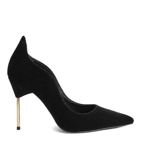Reiss Black Zhane Luxe Court Shoes