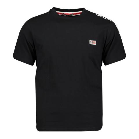 Geographical Norway Black Cotton T-Shirt