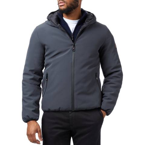 Geographical Norway Grey Hooded Autumn Jacket