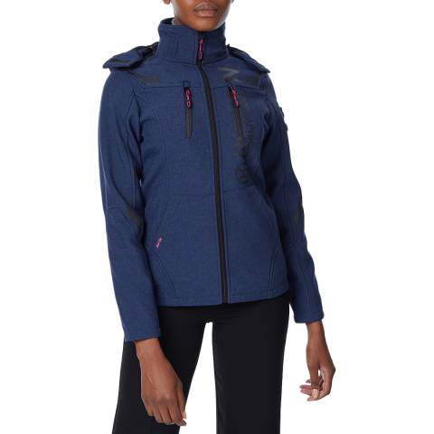 Geographical Norway Navy Softshell Full Zip Jacket