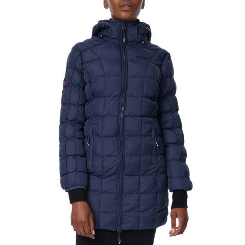 Geographical Norway Navy Hooded Jacket