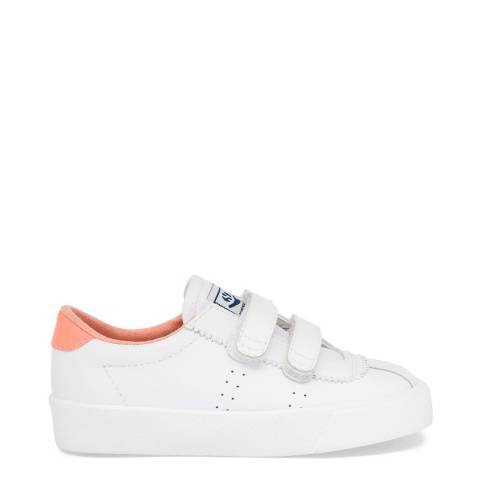 Superga White/Orange 2843 Club Strap Sneakers