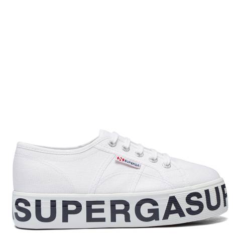 Superga White 2790 Platform Sneakers
