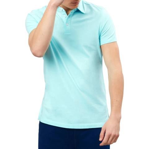 Richard James Blue Stretch Cotton Pique Polo Shirt