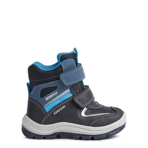 Geox Boy's Navy/Sky Blue Flanfil Waterproof Snow Boots