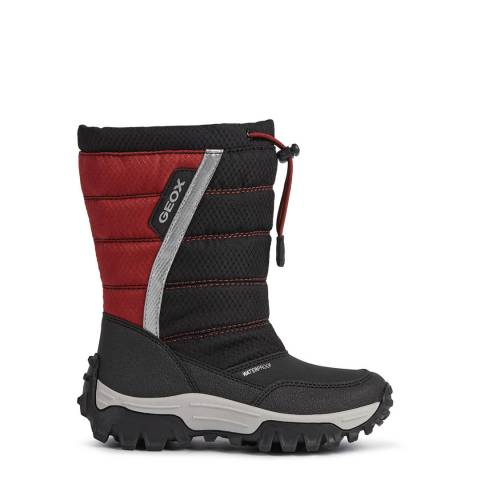 Geox Boy's Black/Red Himalaya Waterproof Snow Boots
