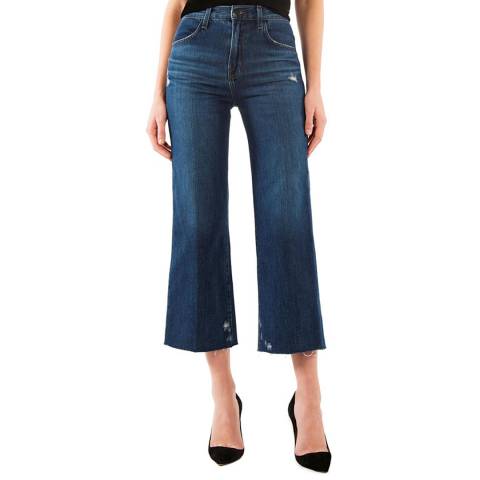 J Brand Blue Joan Crop Wide Leg Stretch Jeans