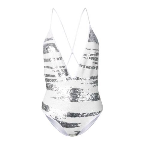 Missoni White/Silver One-Piece Swimsuit