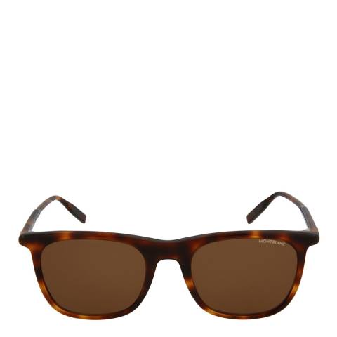 Montblanc Men's Havana Brown Montblanc Sunglasses 53mm