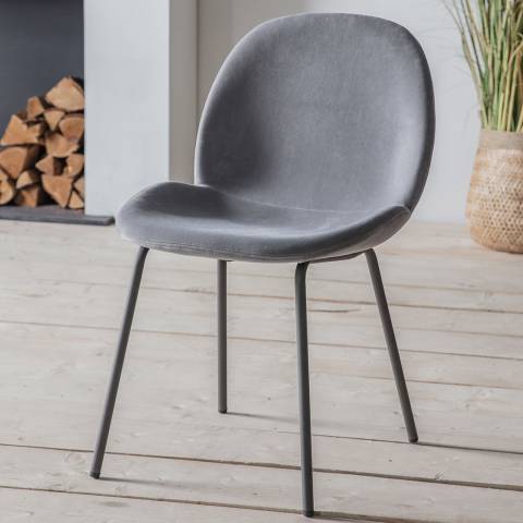 Gallery Living Set of 2 Flanagan Chairs Light Grey Velvet