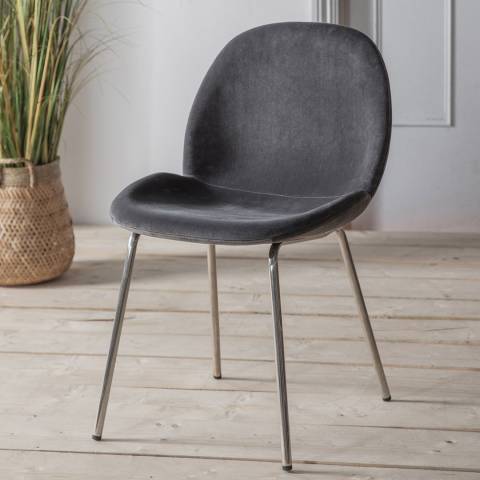 Gallery Living Set of 2 Flanagan Chairs Chocolate Grey Velvet