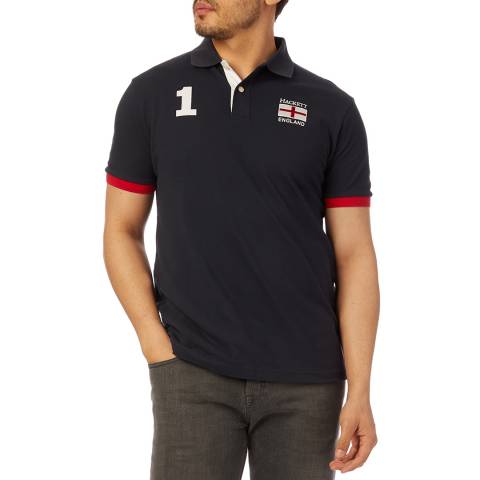 Hackett London Navy England Cotton Polo Shirt
