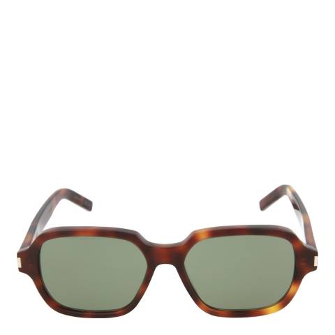 Saint Laurent Unisex Havana Green Sunglasses 53mm