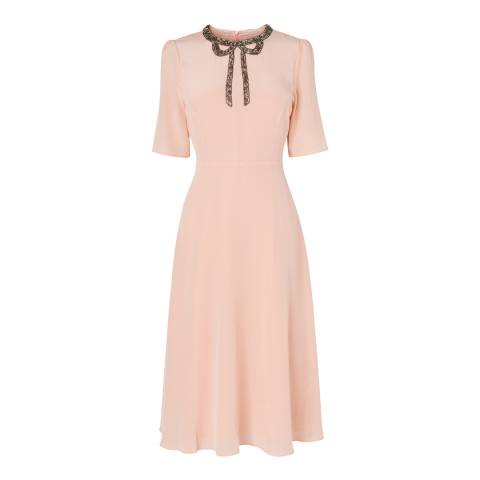 L K Bennett Pale Pink Carey Silk Blend Dress