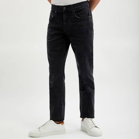 7 For All Mankind Black Slimmy Tapered Stretch Jeans