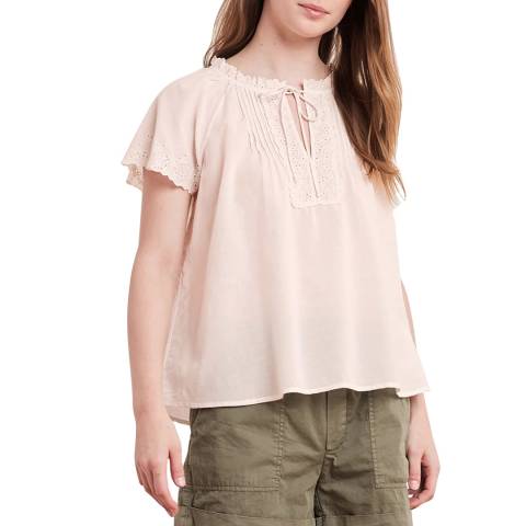 Velvet By Graham and Spencer Pale Pink Embroidery Detail Blouse
