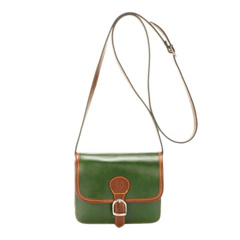 Massimo Castelli Green Leather Crossbody Bag