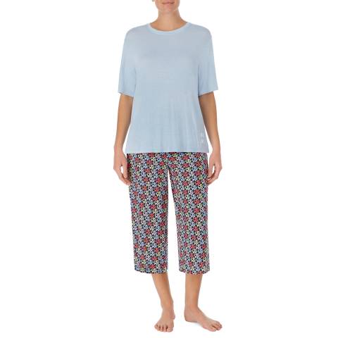 DKNY Light Blue/Multi Capri Pyjama Set