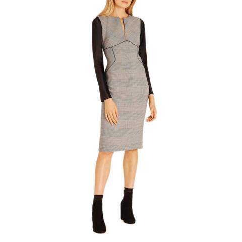 Amanda Wakeley Midnight/Multi Check Fitted Dress