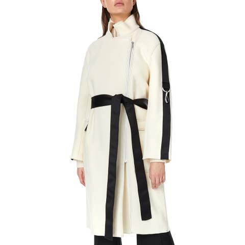 Amanda Wakeley White Belted Wool Coat