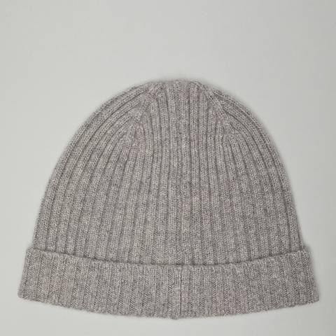 N°· Eleven Grey Cashmere Ribbed Beanie
