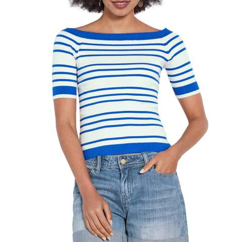 hush Blue Stripe Ribbed Knitted Top